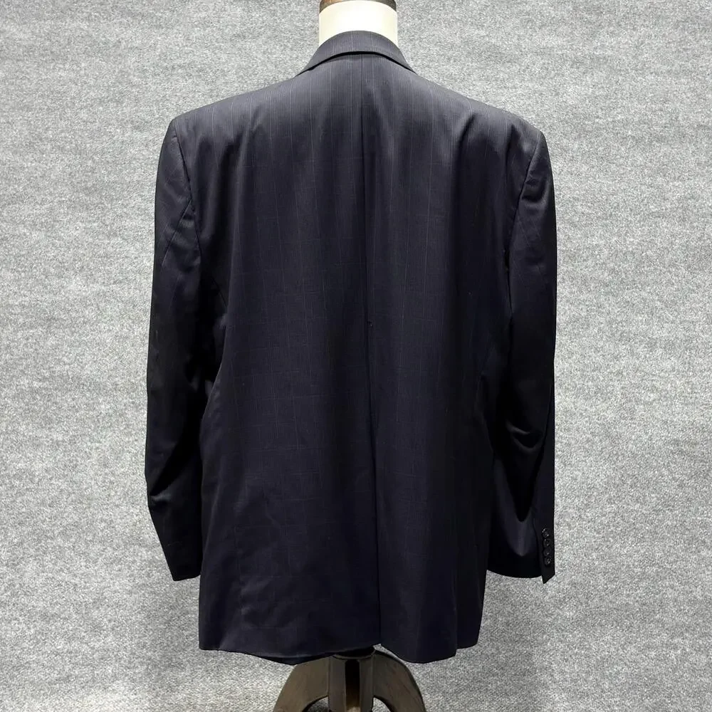 Jos A Bank Blazer Mens 50L Navy Wool Big & Tall 2 Button Sport Coat Jacket